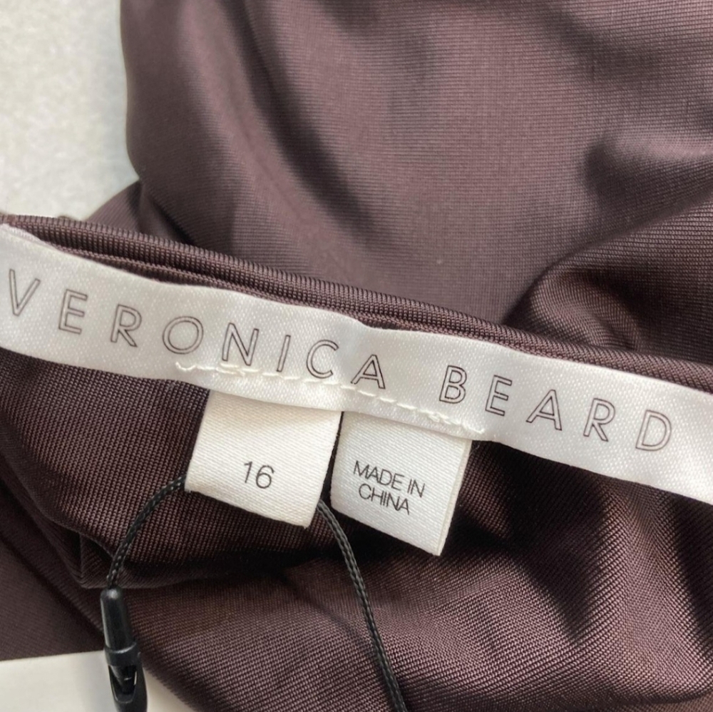 Veronica Beard Tristana Midi Dress Ruched Asymmetric Oxblood Size 16 NWT $498 - Picture 3 of 16